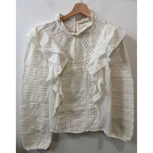 Anthropologie Forever that Girl ruffled top women's size 10